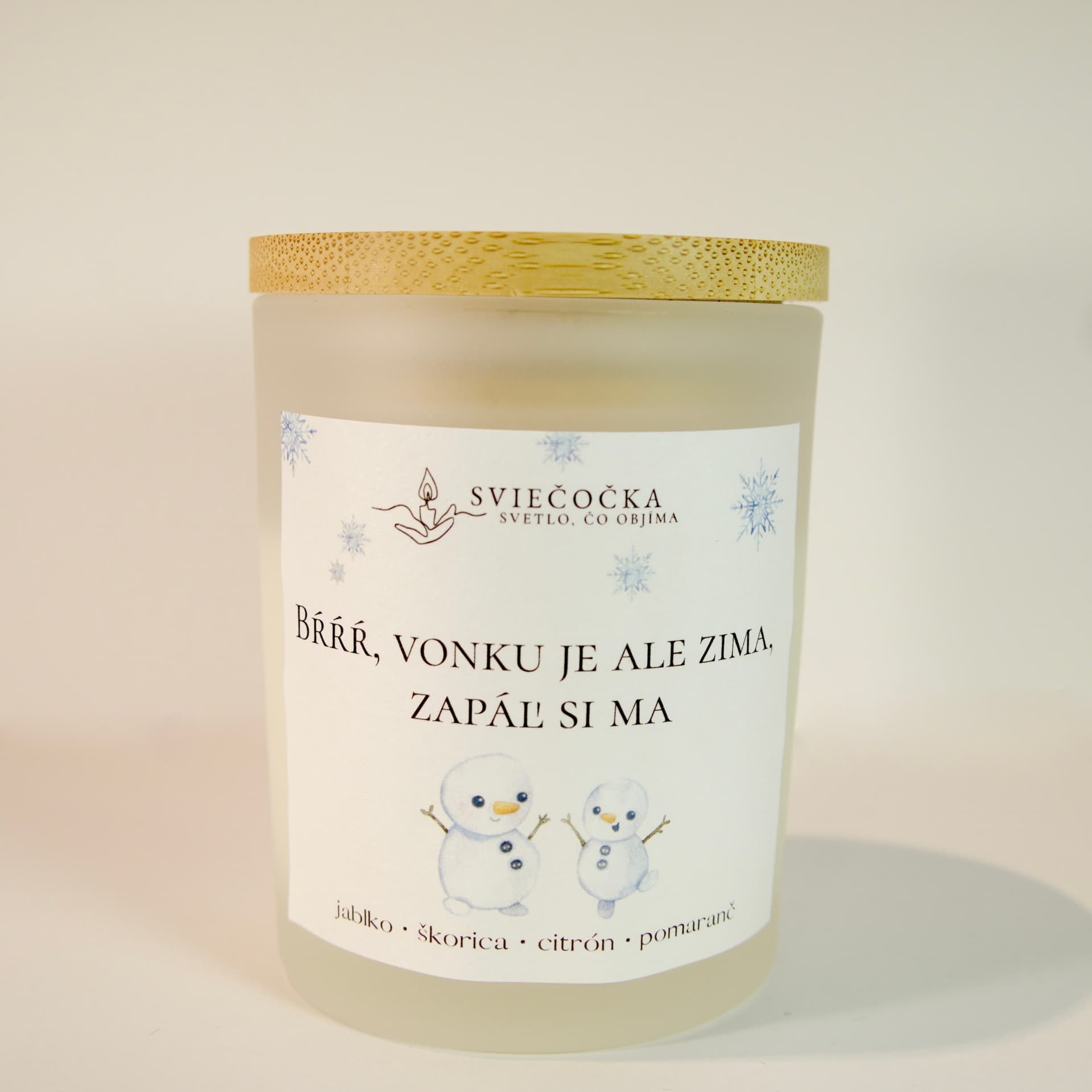 Zapáľ si ma jablko · škorica · citrón · pomaranč 140g ručne vyrábaná sójová sviečka sójový vosk