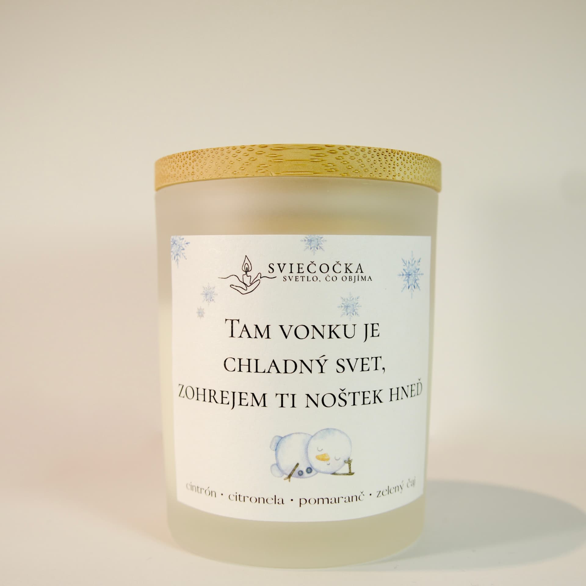 Noštek cintrón · citronela · pomaranč · zelený čaj 140g ručne vyrábaná sójová sviečka sójový vosk